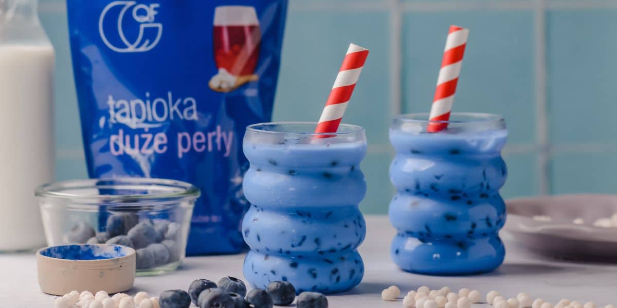 Bubble Tea z niebieską spiruliną i borówkami QF