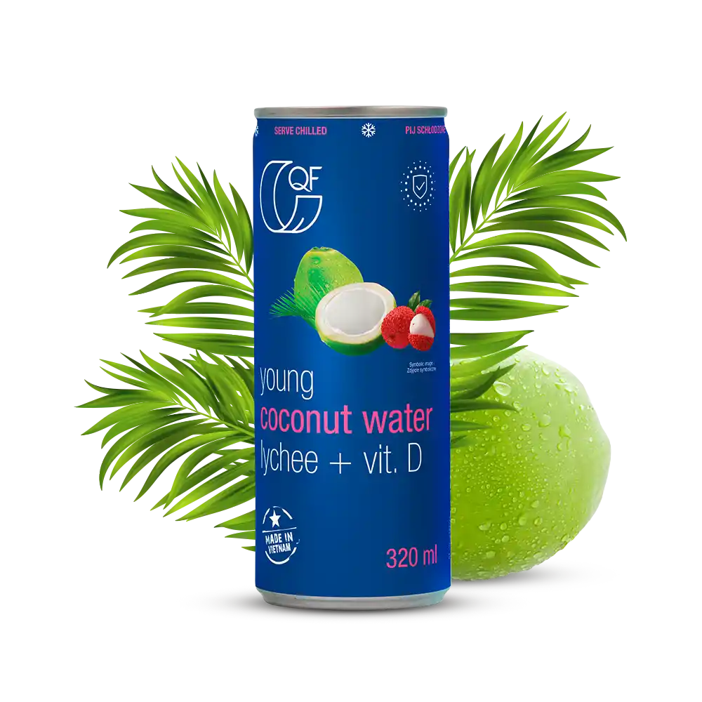 Woda kokosowa z liczi i witaminą D 320 ml