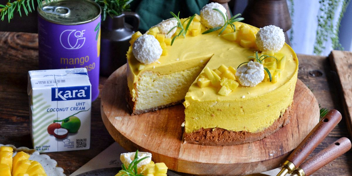 Sernik kokosowy z musem mango QF